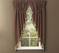 Thumbnail for Sturbridge Patch Prairie Gathered Curtains - Wine Park Designs - The Fox Decor