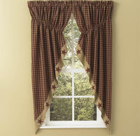 Thumbnail for Sturbridge Patch Prairie Gathered Curtains - Wine Park Designs - The Fox Decor