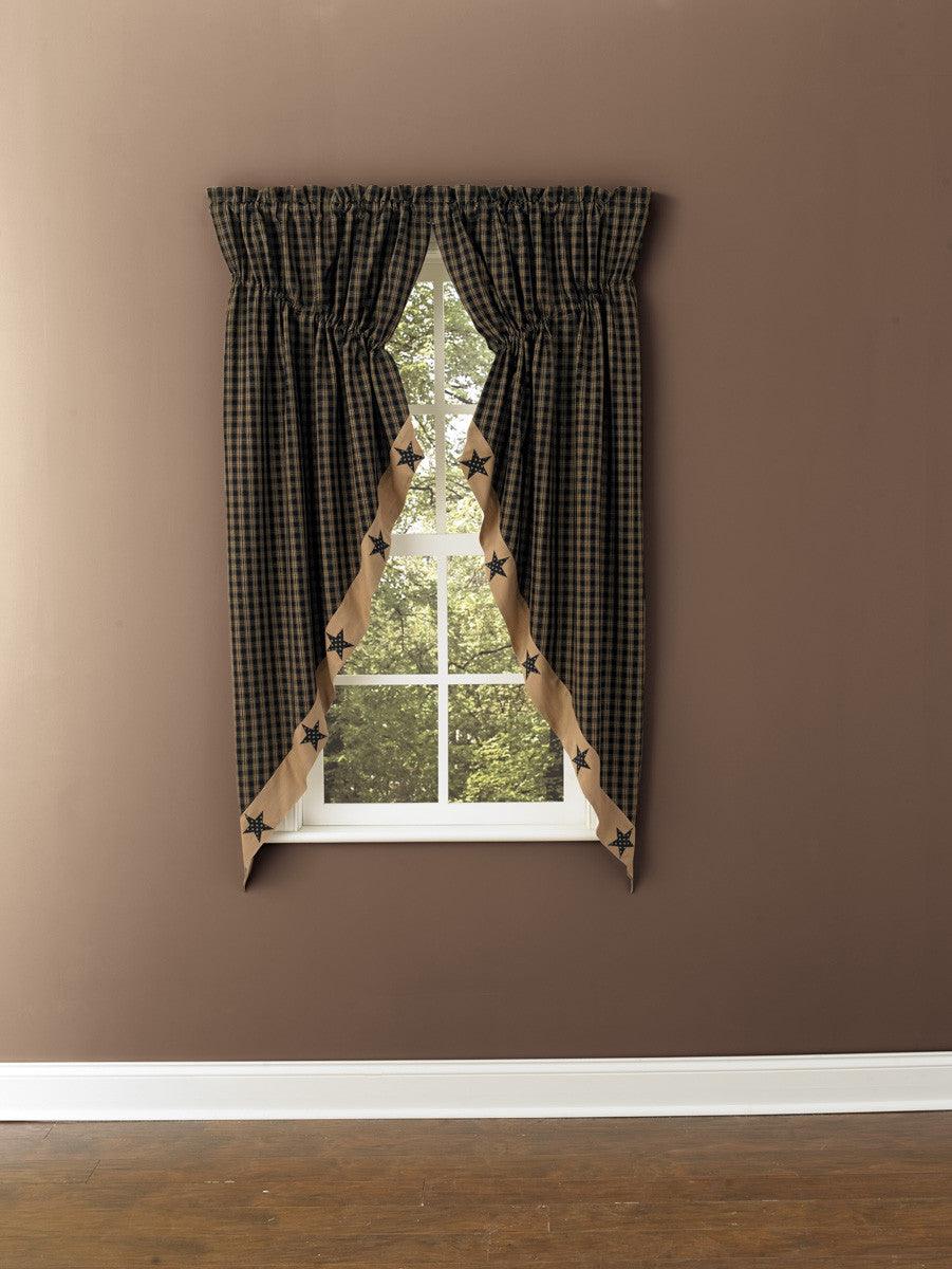 Sturbridge Patch Prairie Gathered Curtains - Black Park Designs