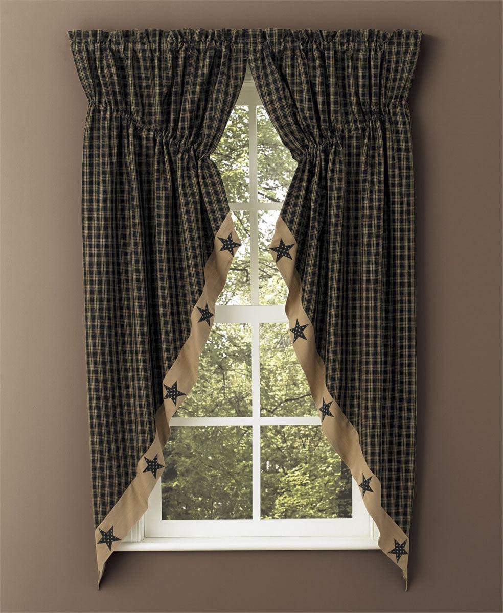 Sturbridge Patch Prairie Gathered Curtains - Black Park Designs