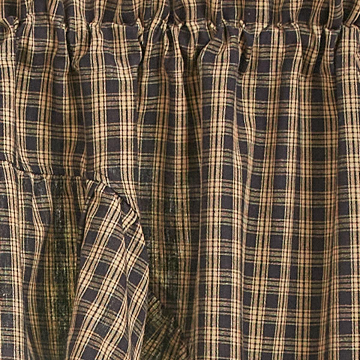 Sturbridge Plaid Ruffle Swags - Black 72x36 Park Designs - The Fox Decor