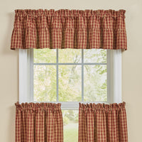 Thumbnail for Sturbridge Plaid Ruffle Valance - Wine 72x14 Park Designs