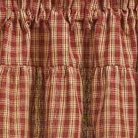 Thumbnail for Sturbridge Plaid Ruffle Valance - Wine 72x14 Park Designs - The Fox Decor