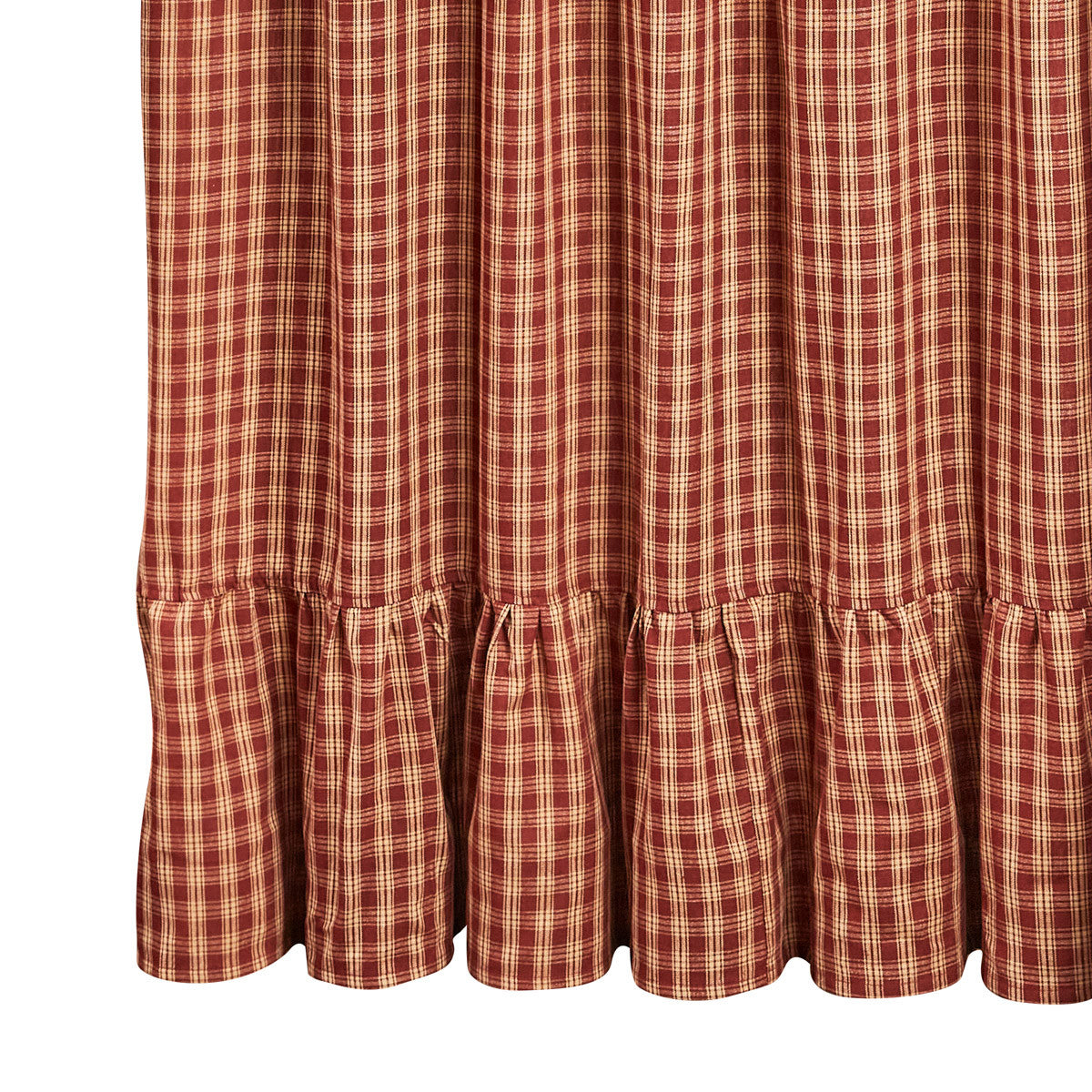 Sturbridge Plaid Ruffle Shower Curtain - Wine 72" X 72"  Park Designs