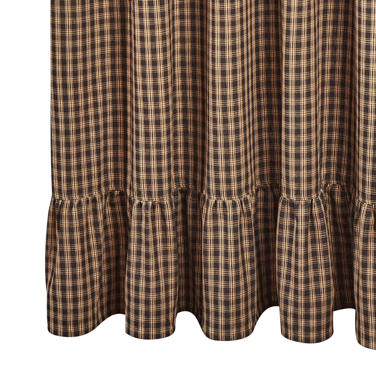 Sturbridge Plaid Ruffle Shower Curtain - Black 72" X 72"  Park Designs