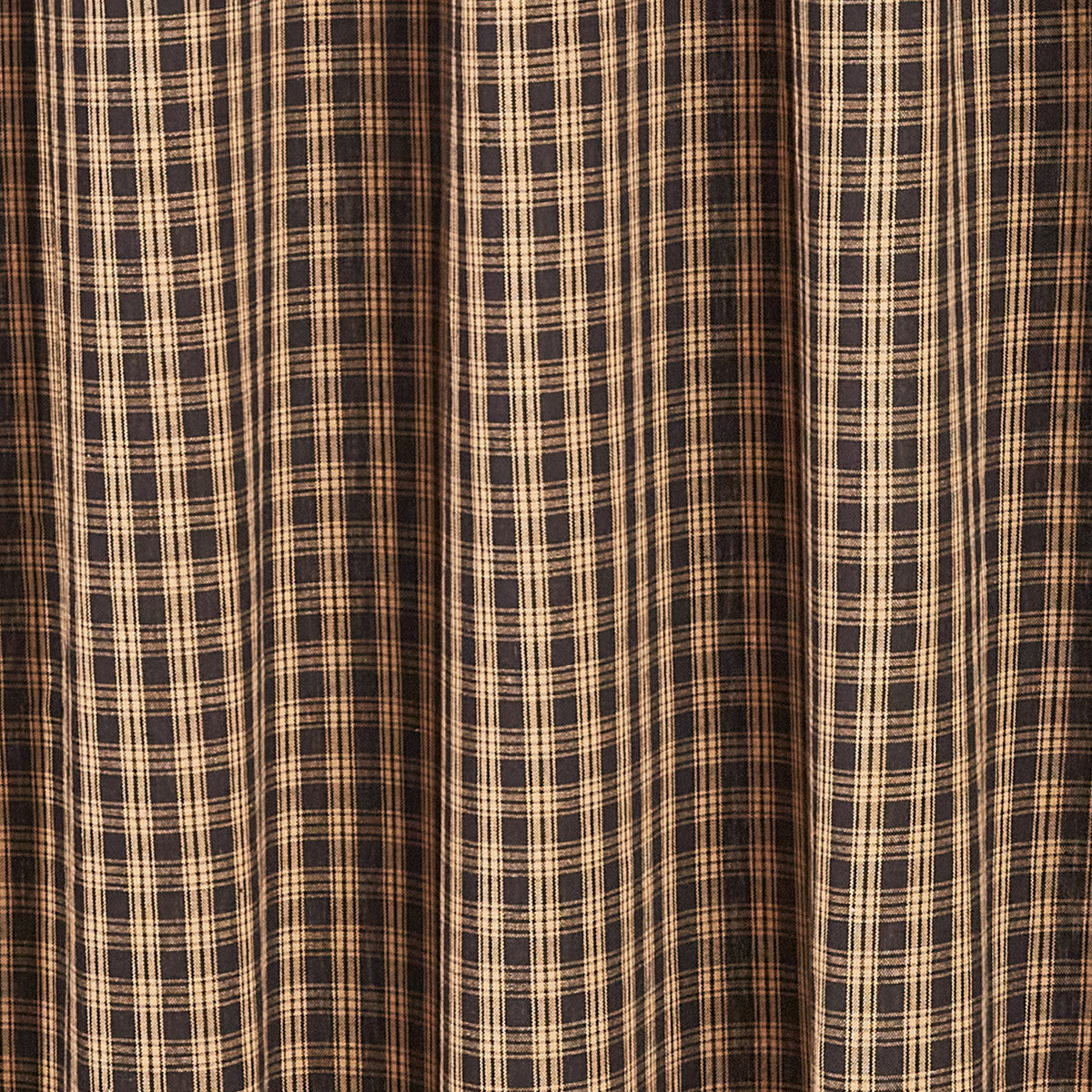 Sturbridge Plaid Ruffle Shower Curtain - Black 72" X 72"  Park Designs