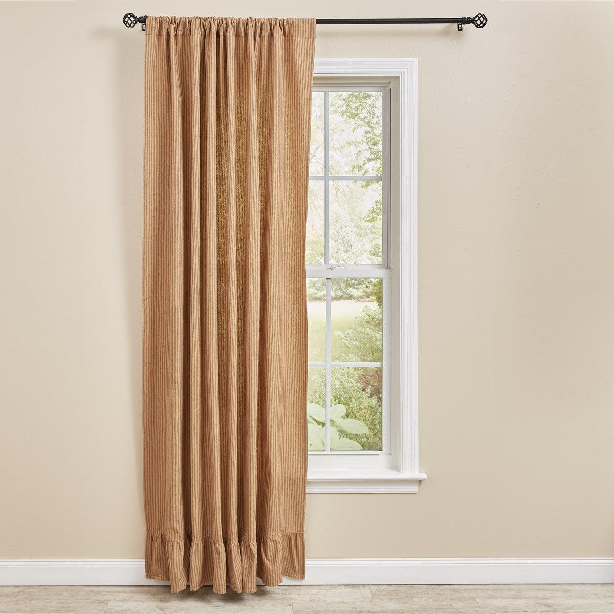 Sturbridge Ticking Ruffle Single Panel - Wine 56x84 Park Designs - The Fox Decor