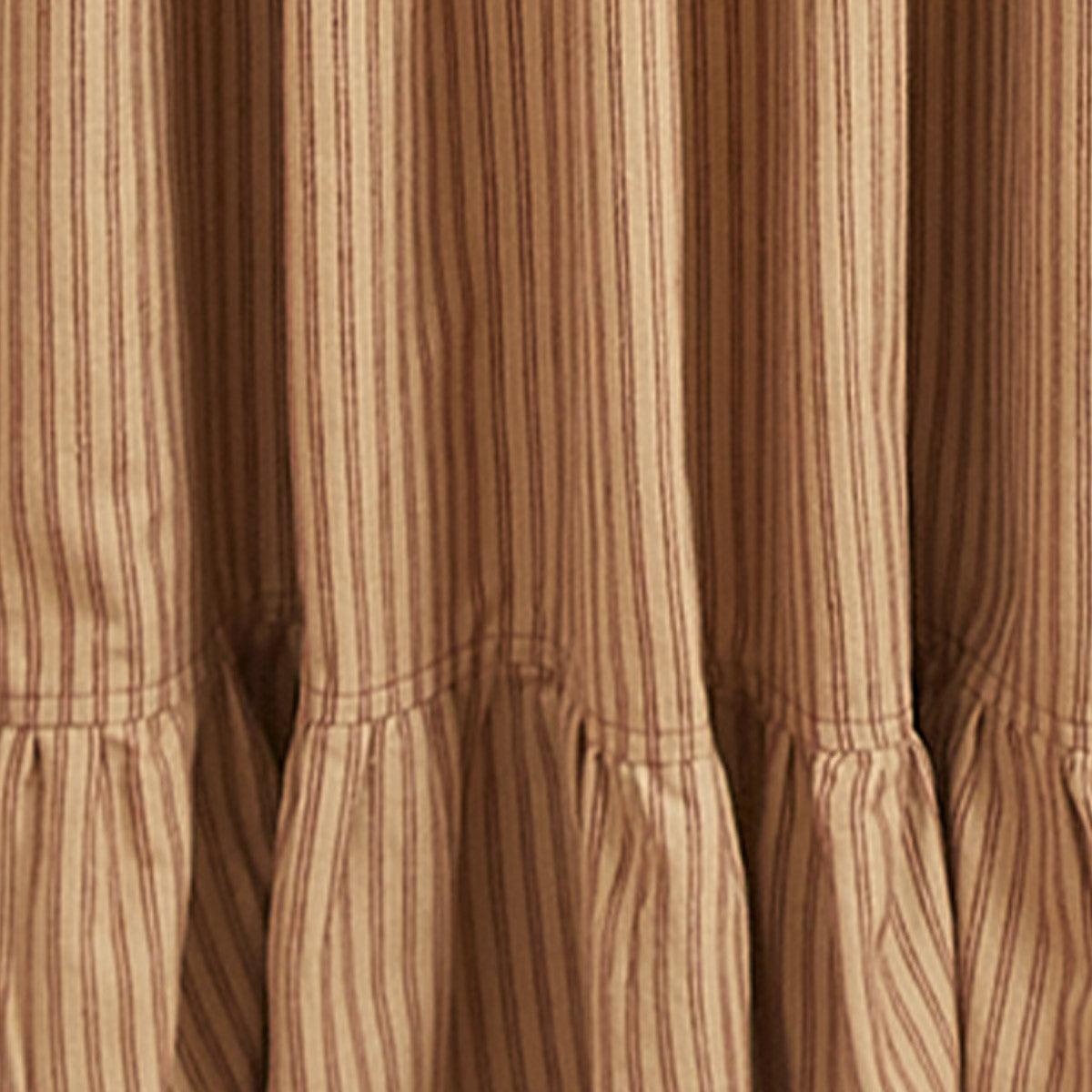 Sturbridge Ticking Ruffle Single Panel - Wine 56x84 Park Designs - The Fox Decor