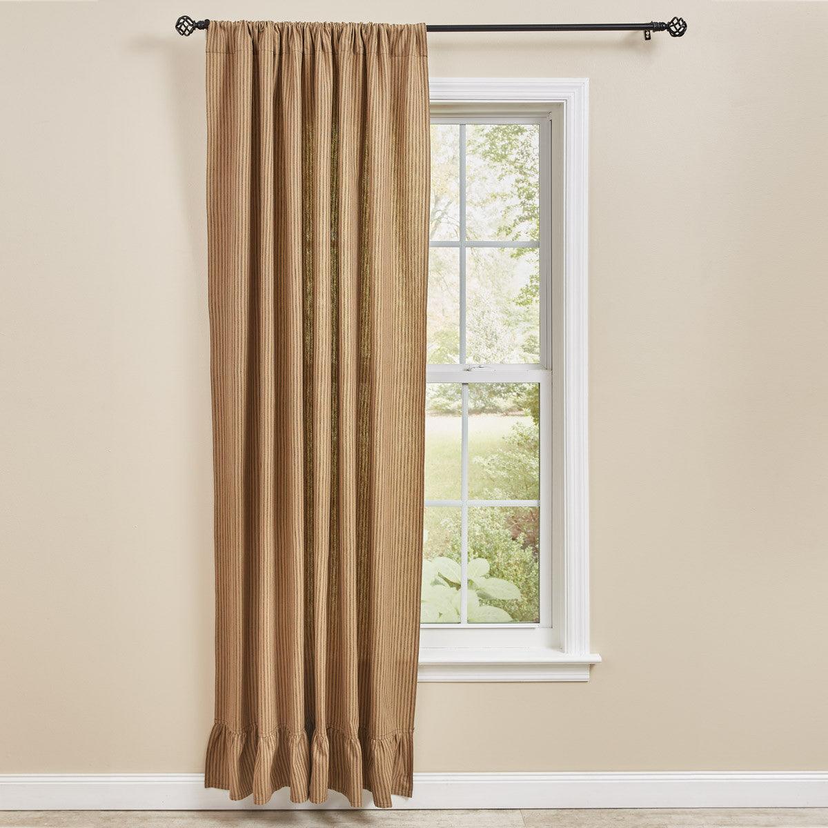 Sturbridge Ticking Ruffle Single Panel - Black 56x84 Park Designs - The Fox Decor
