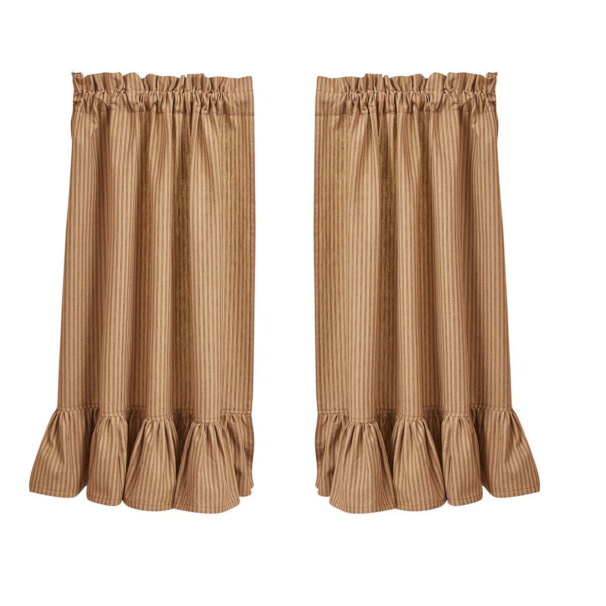 Sturbridge Ticking Ruffle Tiers - Wine 72x36 Park Designs - The Fox Decor