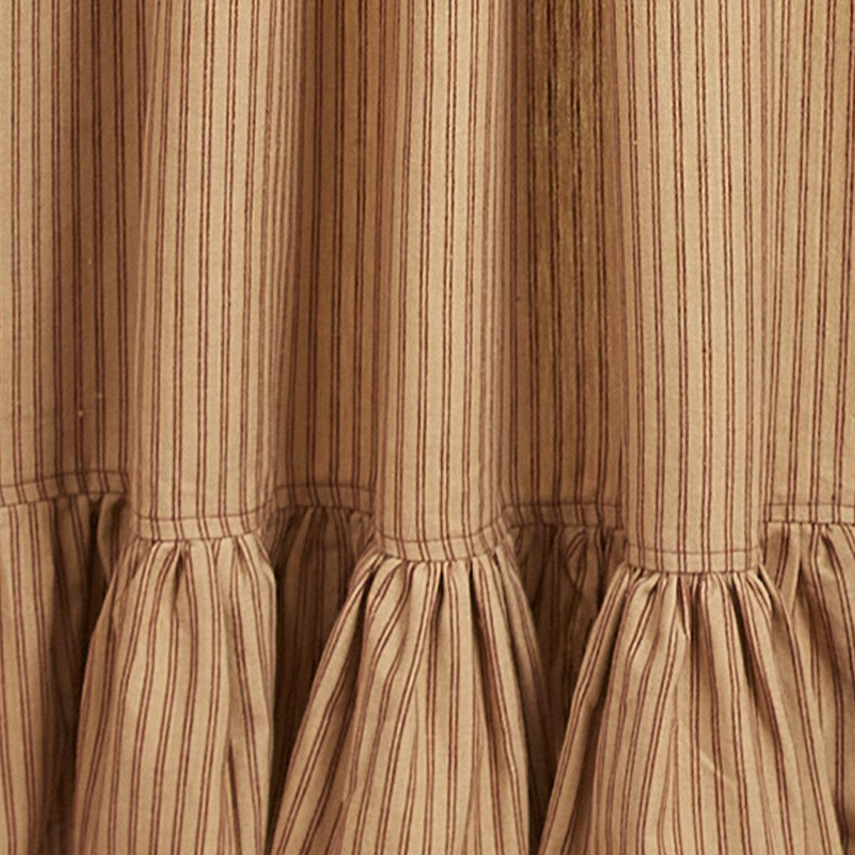 Sturbridge Ticking Ruffle Tiers - Wine 72x36 Park Designs - The Fox Decor