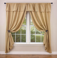 Thumbnail for Burlap Tie-Up Window Curtain Panel 63