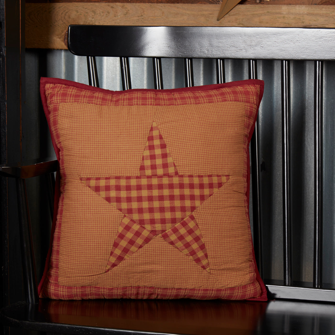 Ninepatch Star Quilted Pillow 16x16 VHC Brands