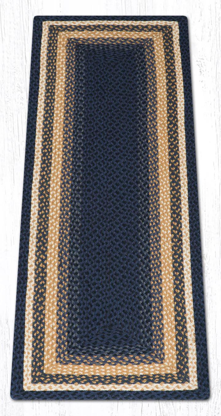 Light Blue/Dark Blue/Mustard Braided Area Rugs - Earth Rugs - The Fox Decor