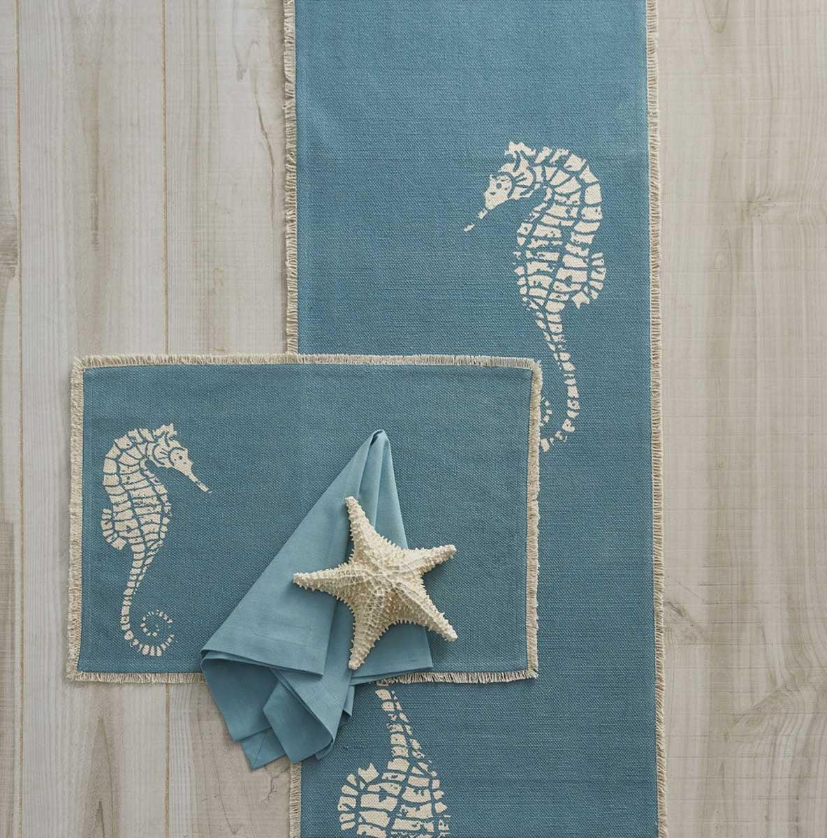 Seahorse Print Placemats - Set Of 6 Park Designs - The Fox Decor
