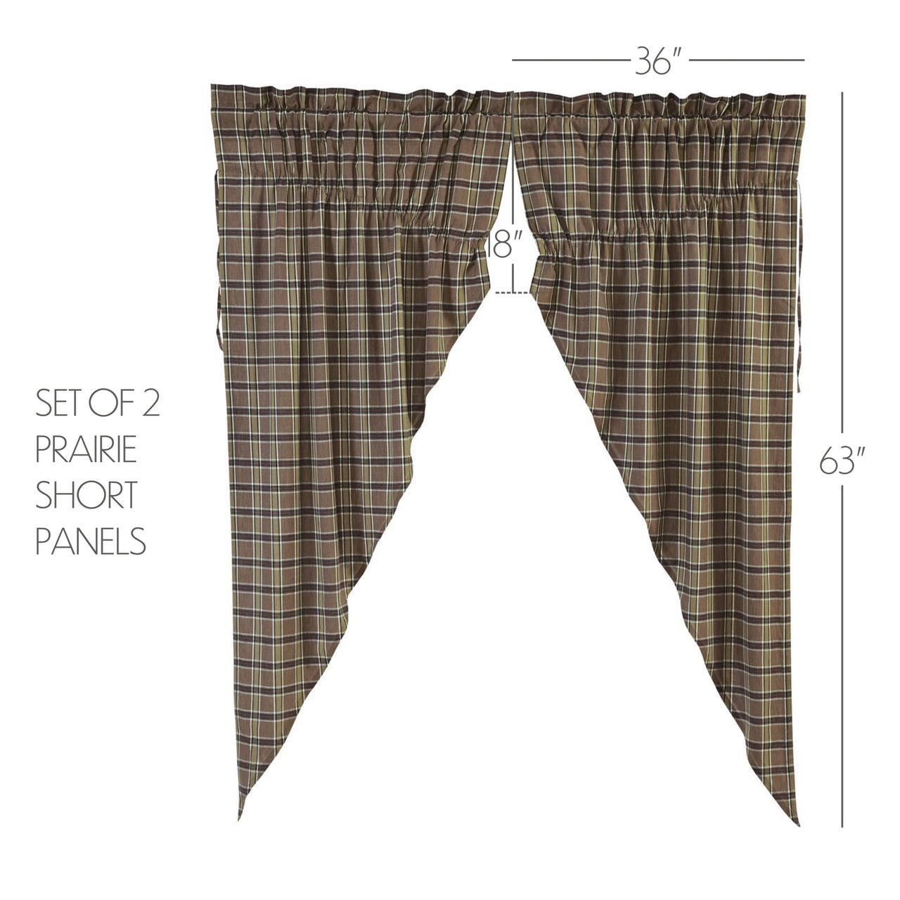 Wyatt Prairie Short Panel Curtain Set of 2 63x36x18 VHC Brands