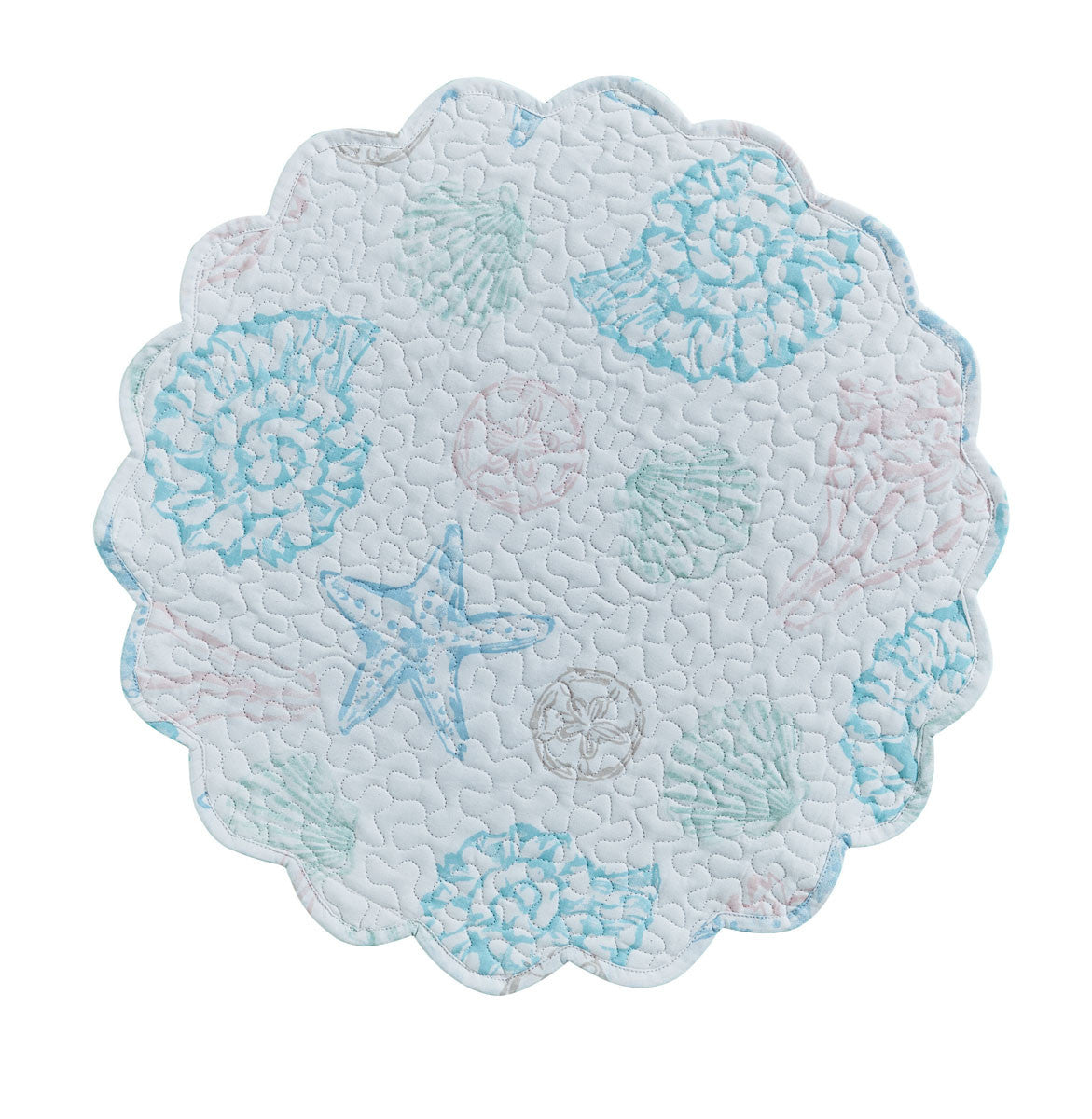 Beachcomber Quilted Round Placemat - Set Of 6 Park Designs