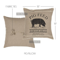 Thumbnail for Sawyer Mill Charcoal Pig Pillow 18