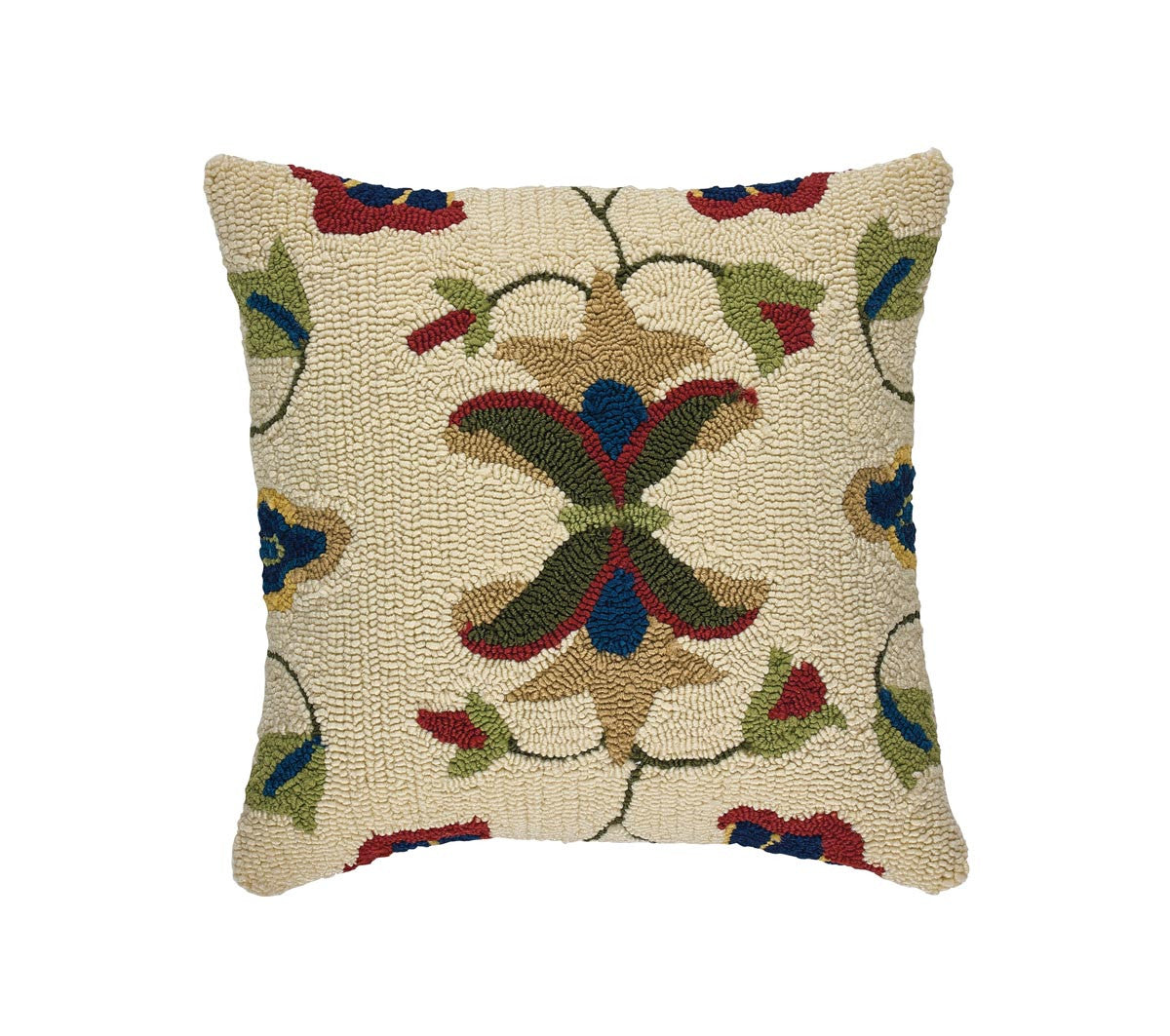 2/Set Vine & Blossom Hooked Pillow Cover 18"x18" - Park Designs - The Fox Decor