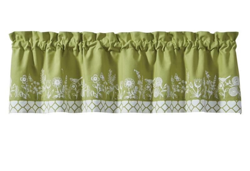 Abby's Garden Lined Valance - 64" x 14" Set of 2 Park designs - The Fox Decor