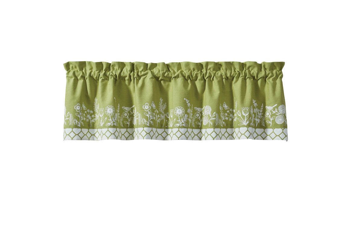 Abby's Garden Lined Valance - 64" x 14" Set of 2 Park designs
