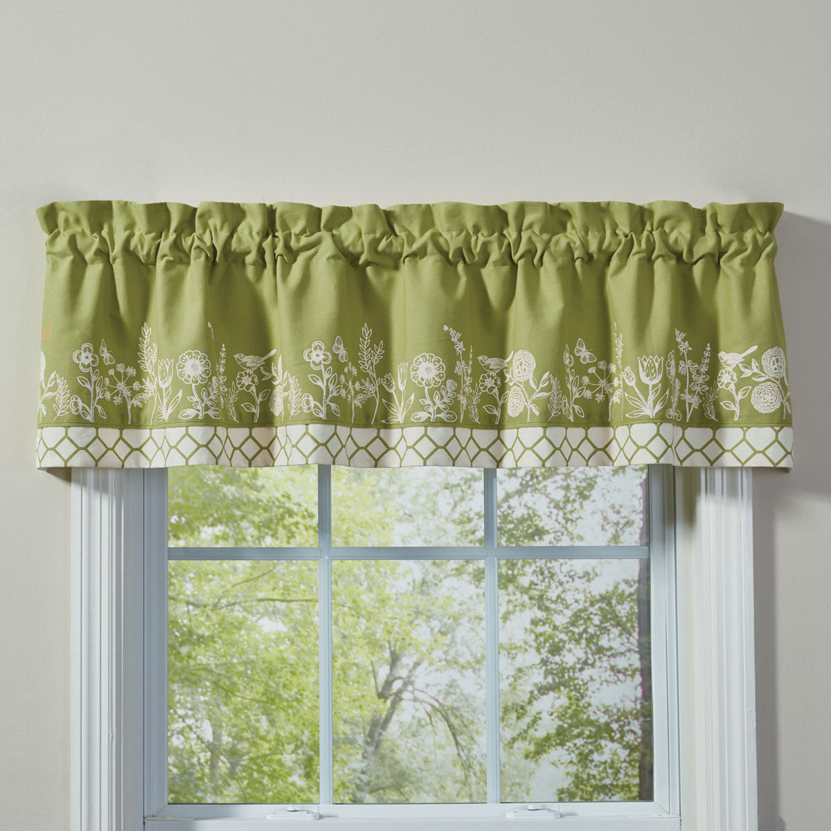 Abby's Garden Lined Valance - 64" x 14" Set of 2 Park designs - The Fox Decor