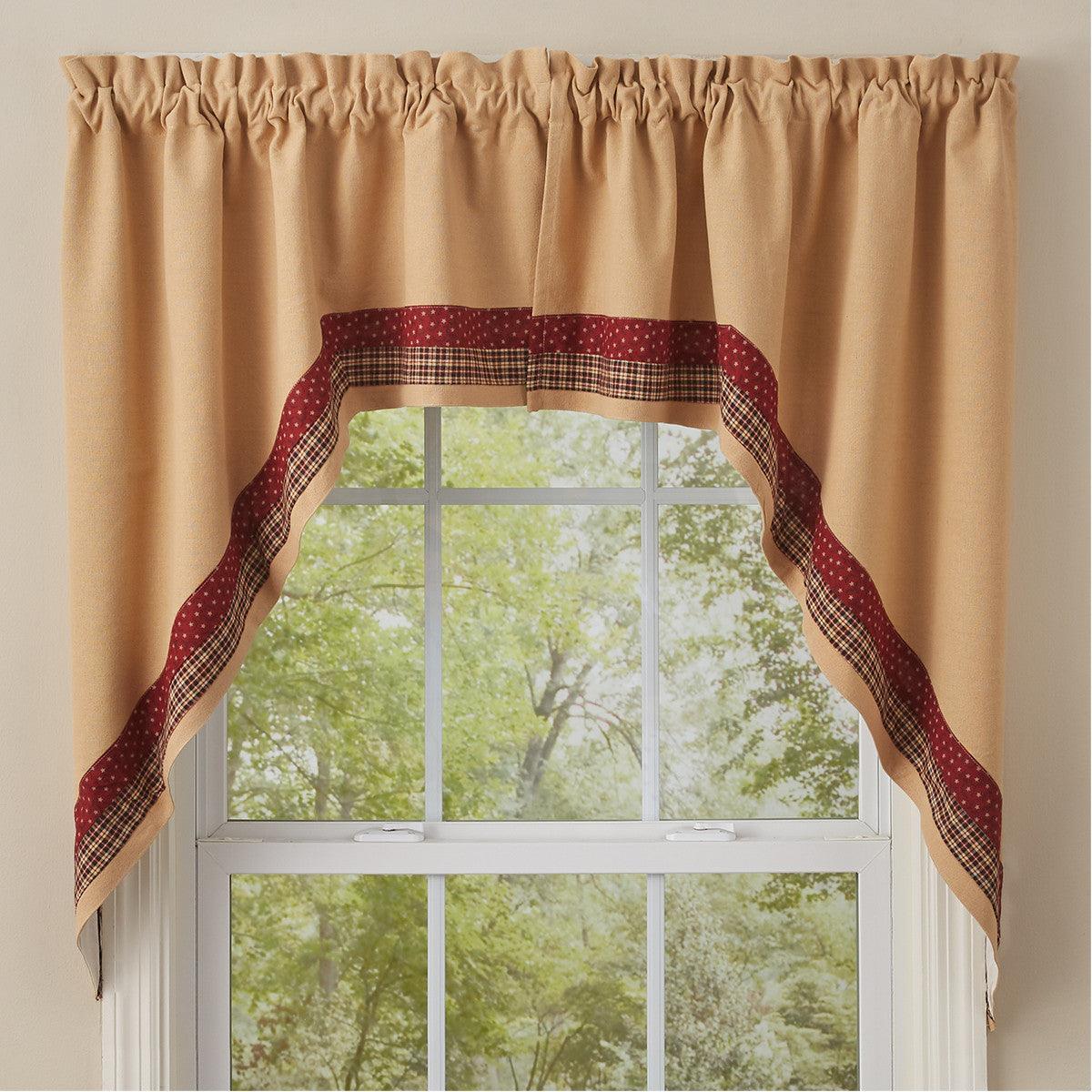 Country Home Lined Border Swag 72X36 Set of 2 Park Designs - The Fox Decor