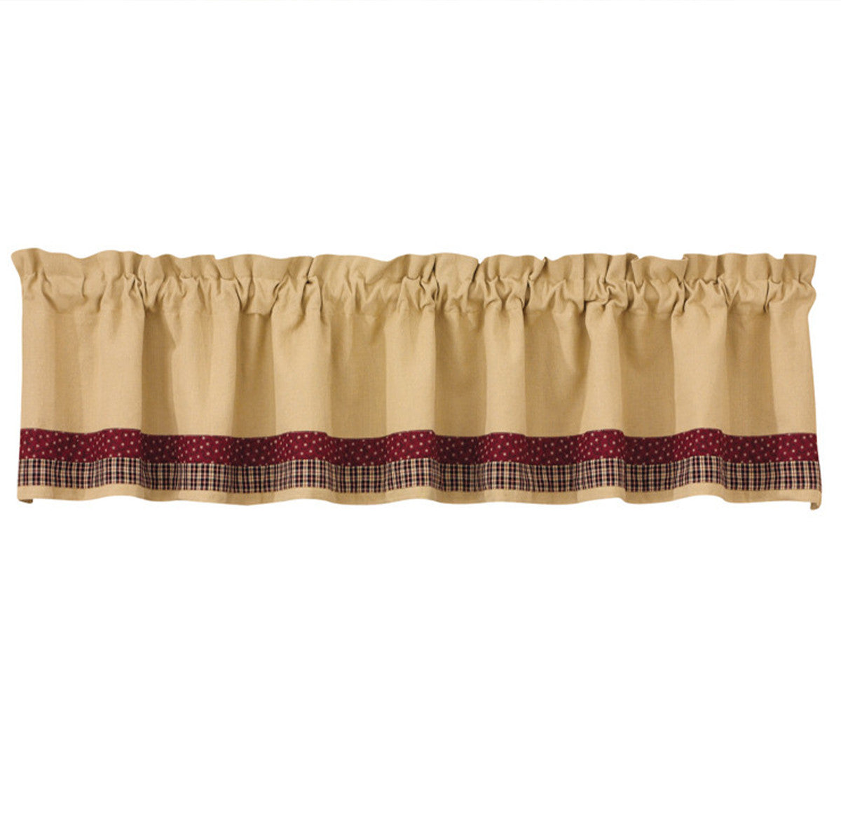 My Country Home Lined Border Valance 72" x 14" Set of 2 Park designs - The Fox Decor