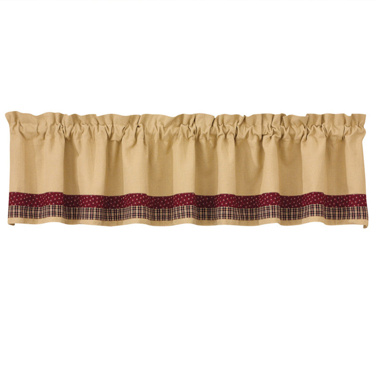 My Country Home Lined Border Valance 72" x 14" Set of 2 Park designs