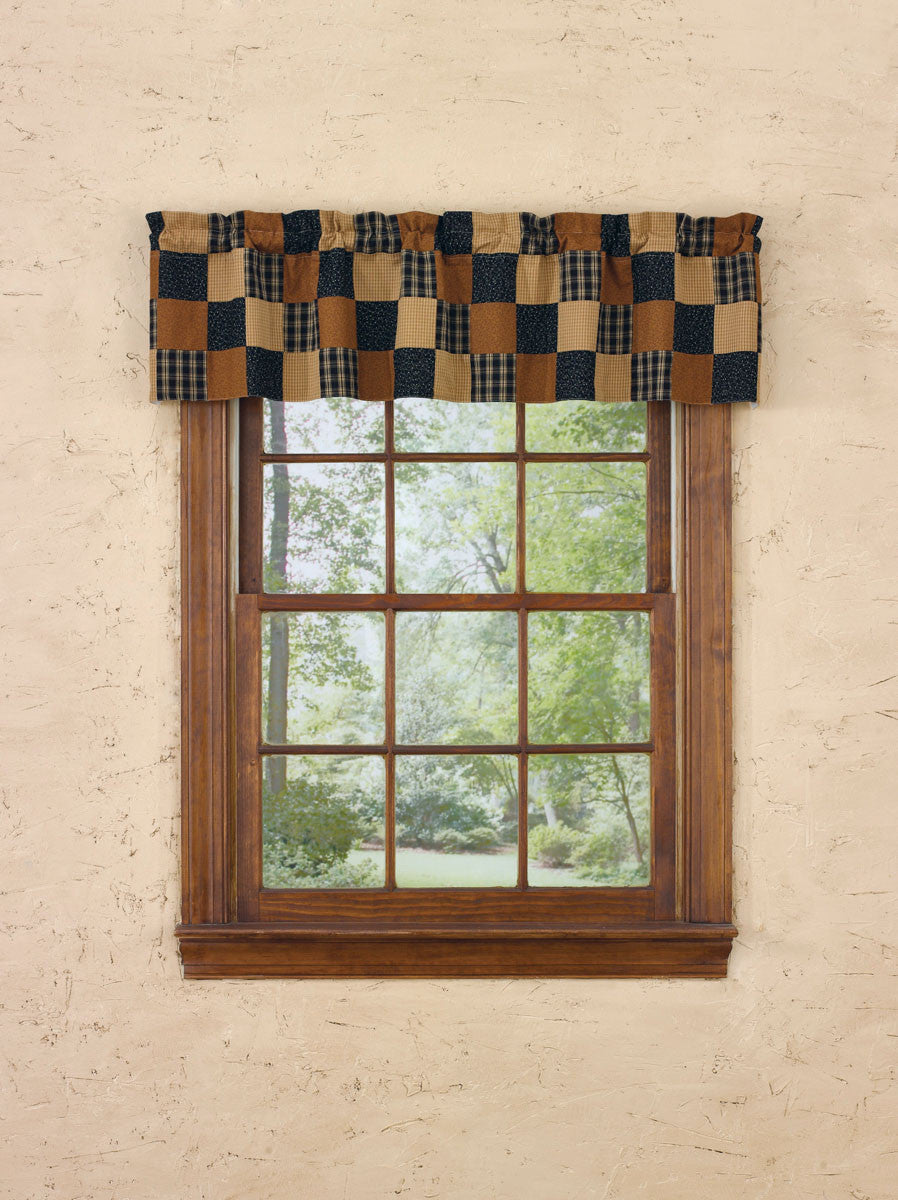 Prairie Patch Lined Patchwork Valance 60" x 14" Set of 2 Park designs - The Fox Decor