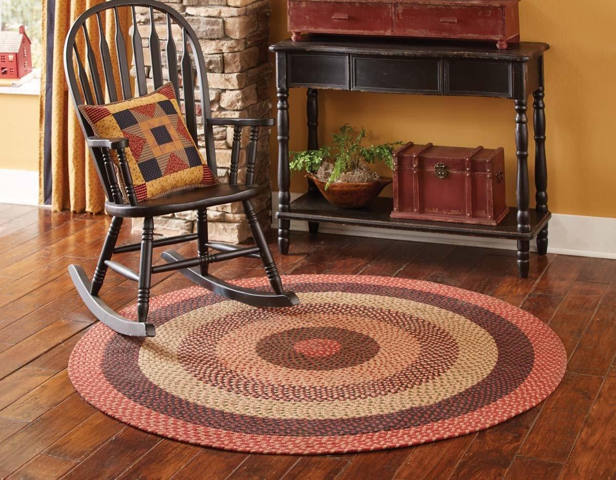 Lancaster Round Braided Rug 5' Park Designs - The Fox Decor