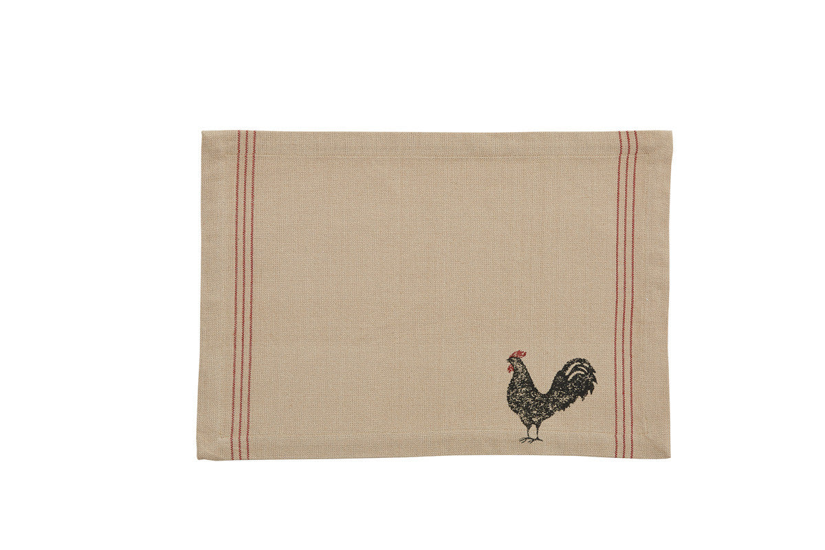 Pecked Rooster Placemat - Set Of 6 Park Designs