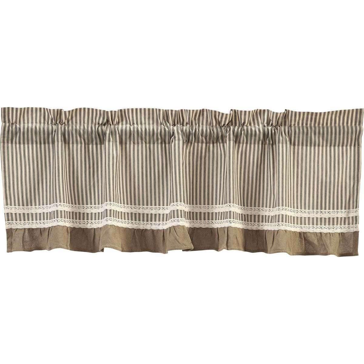 Kendra Stripe Black Valance Curtain 19x60 - The Fox Decor