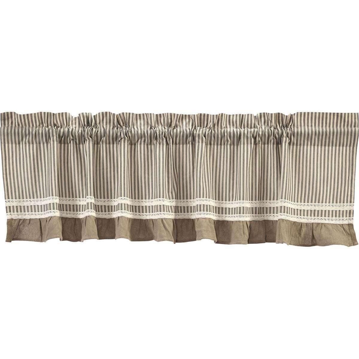 Kendra Stripe Black Valance Curtain 19x72 - The Fox Decor