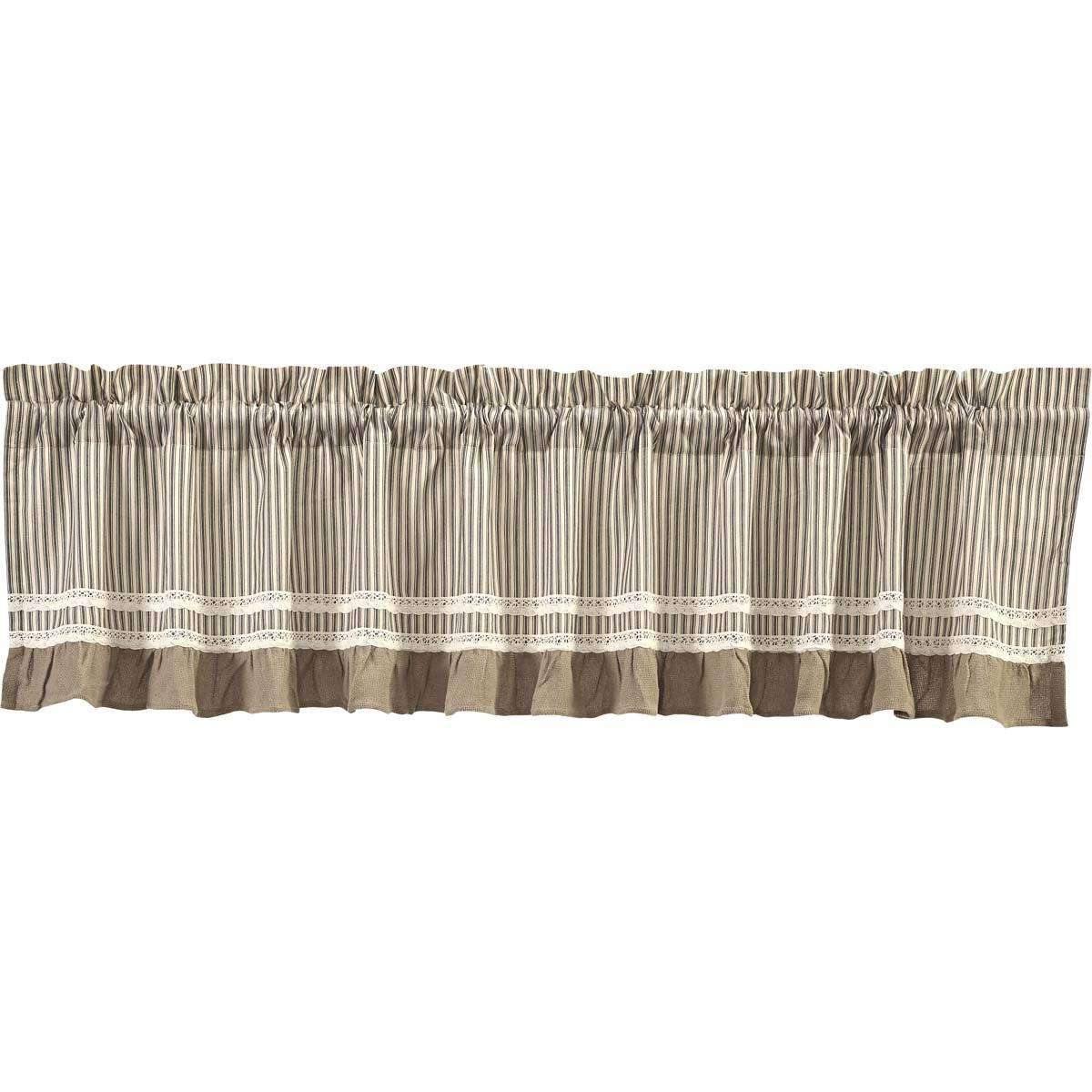 Kendra Stripe Black Valance Curtain 19x90 - The Fox Decor