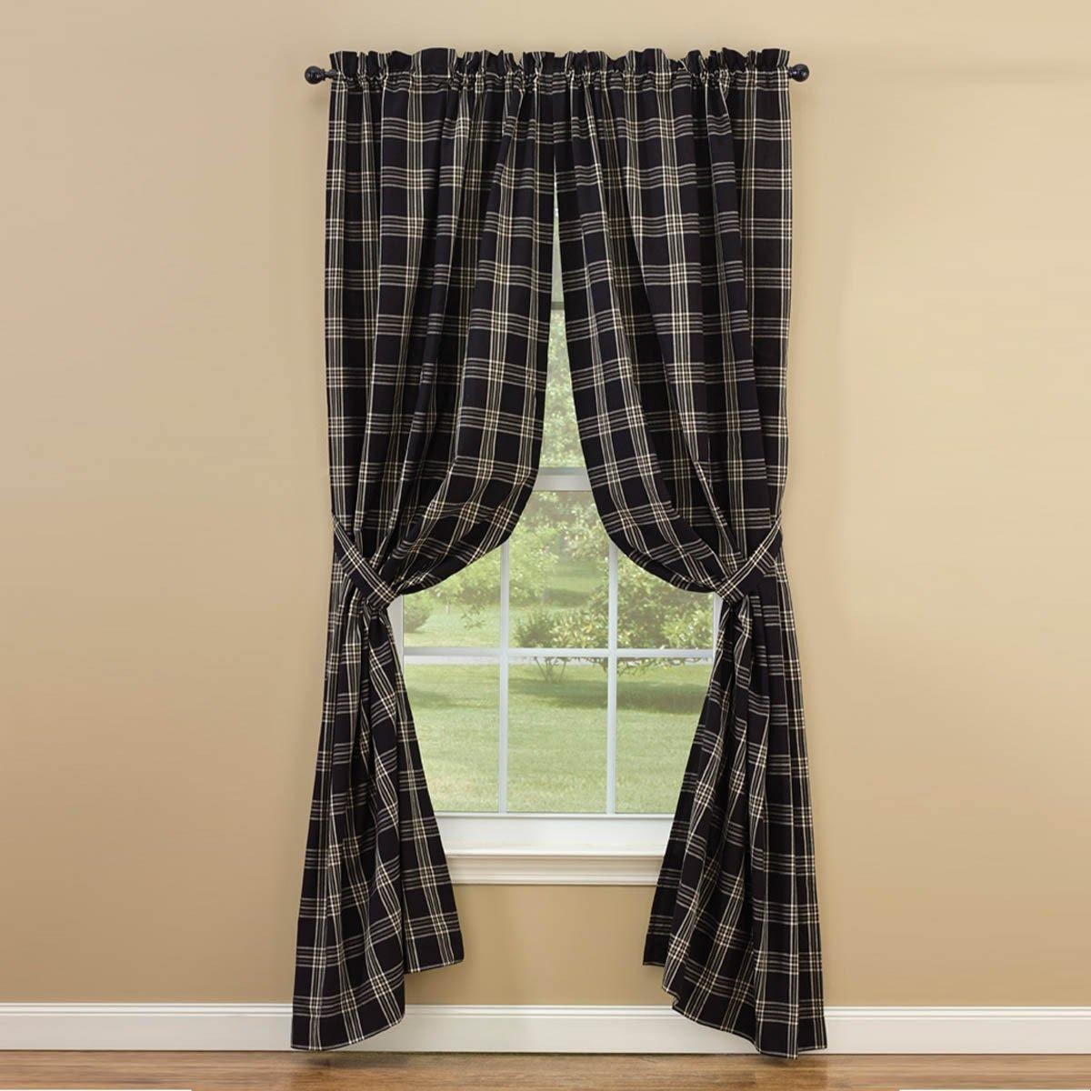 Black Coffee Lined panel pair - 72x63 Park Designs Set of 2 - The Fox Decor