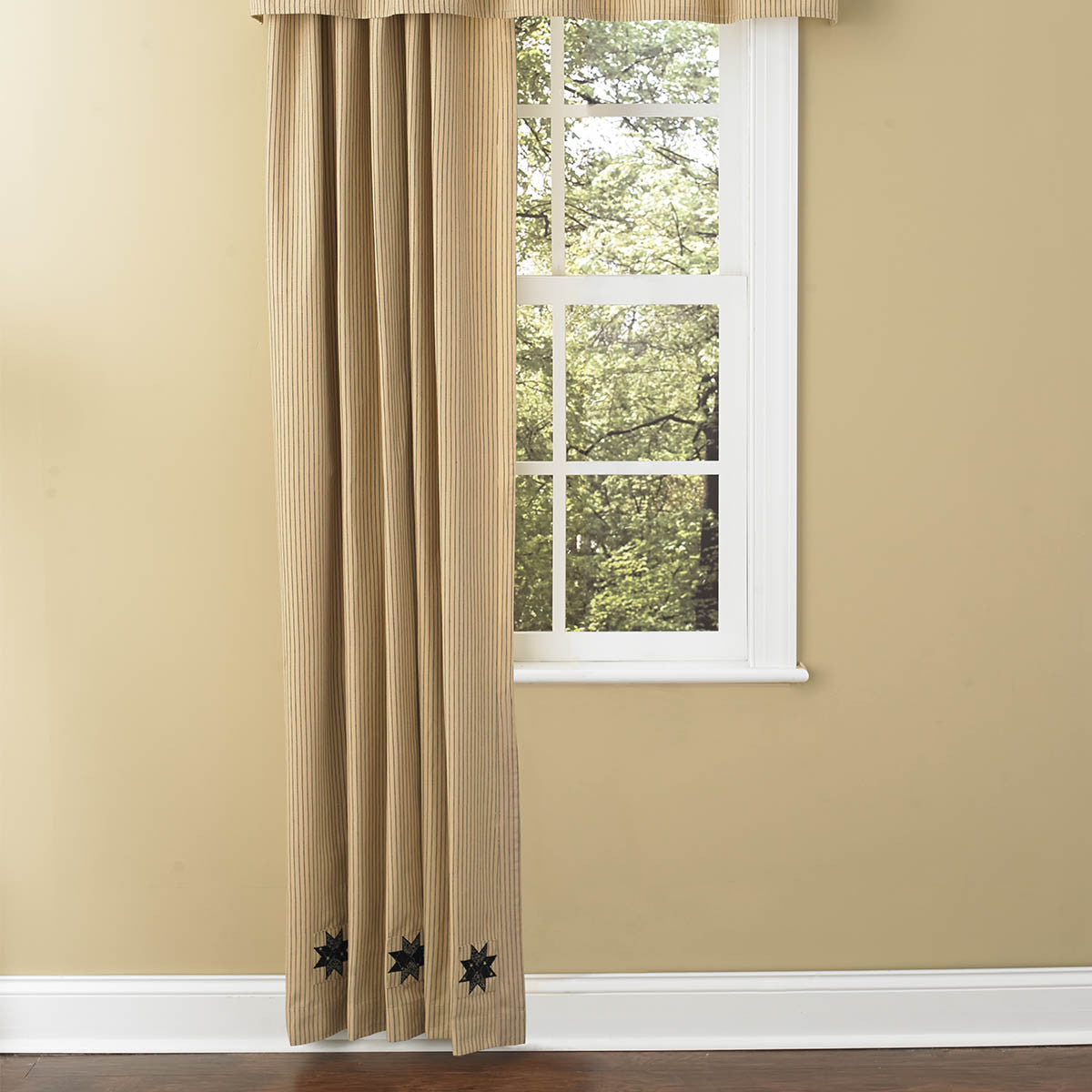 Carngtn Lined Ticking Single Panel Curtain 56" x 96" Park Designs Set of 2