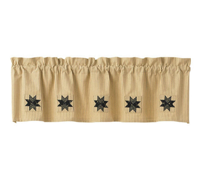 Carrington Lined Ticking Patch Valance Park designs - The Fox Decor