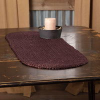 Burgundy Jute Runner Oval 13x36 VHC Brands - The Fox Decor