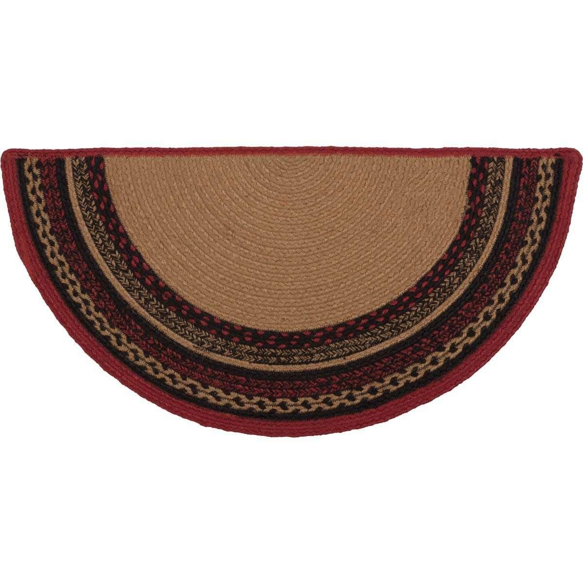 Cumberland Stenciled Moose Jute Braided Rug Half Circle 16.5"x33" VHC Brands - The Fox Decor