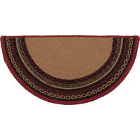 Cumberland Stenciled Moose Jute Braided Rug Half Circle 16.5