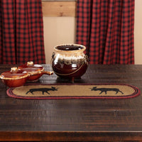 Thumbnail for Cumberland Stenciled Moose Jute Runner Oval 8x24 VHC Brands - The Fox Decor
