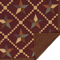 Thumbnail for Folkways Star Luxury King Quilt 120Wx105L VHC Brands zoom