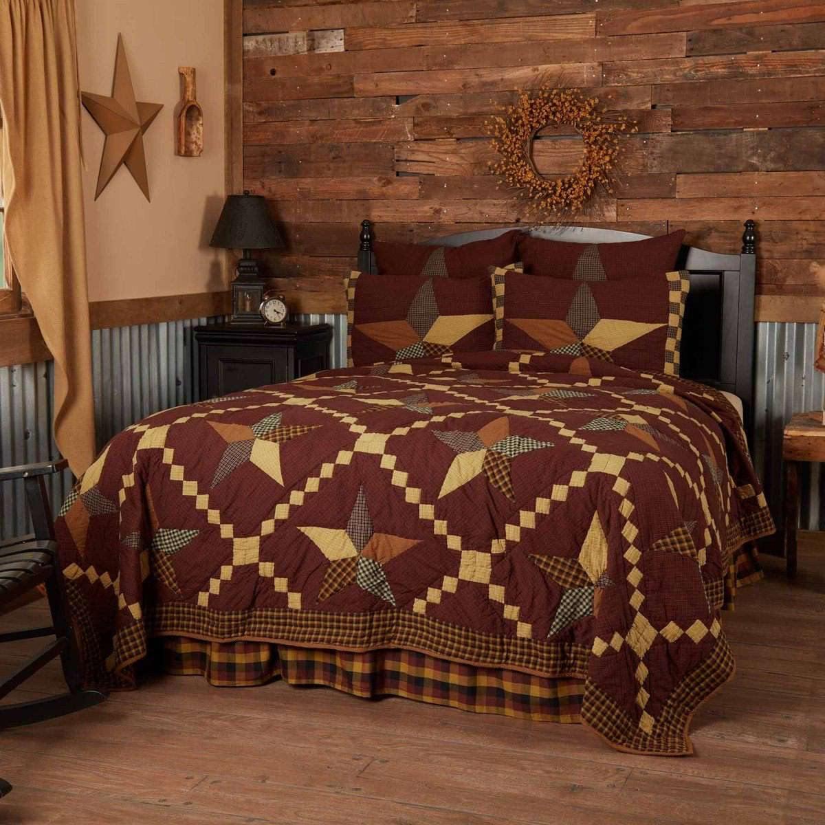 Folkways Star Luxury King Quilt 120Wx105L VHC Brands shop now