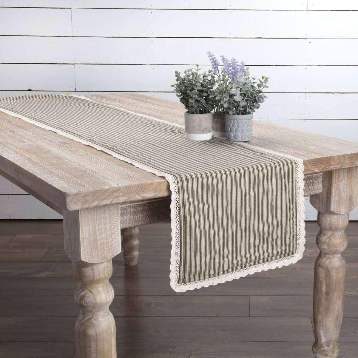 Kendra Stripe Black Runner 13x72 VHC Brands - The Fox Decor