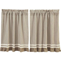 Kendra Stripe Black Tier Curtain Set of 2 L36xW36 - The Fox Decor