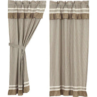 Thumbnail for Kendra Stripe Black Short Panel Curtain Set of 2 63