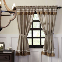 Thumbnail for Kendra Stripe Black Short Panel Curtain Set of 2 63