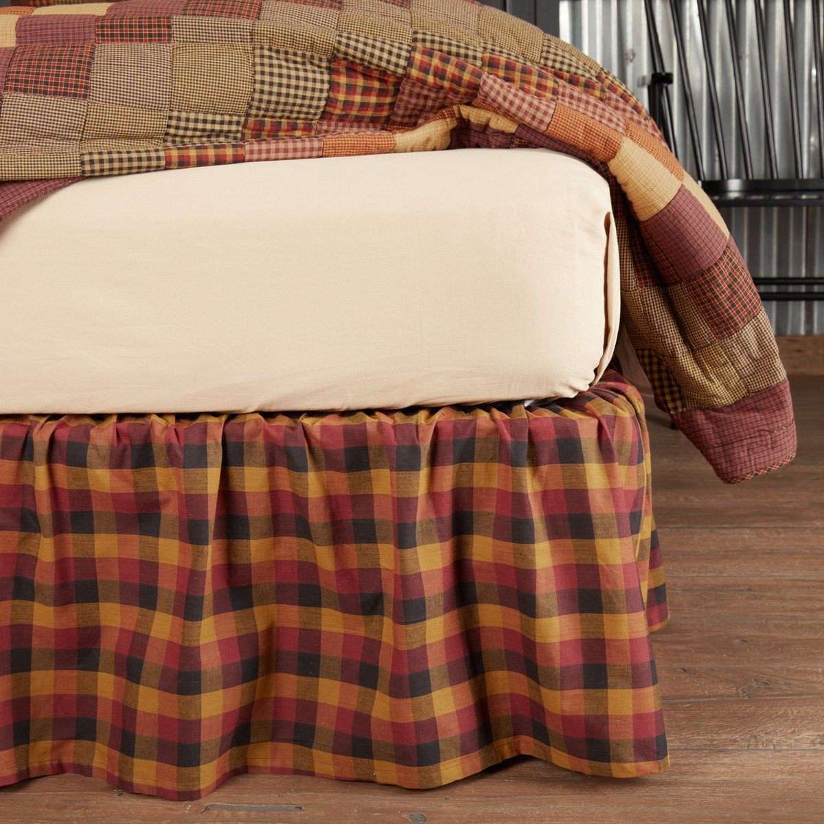 Heritage Farms Primitive Check Bed Skirts VHC Brands - The Fox Decor