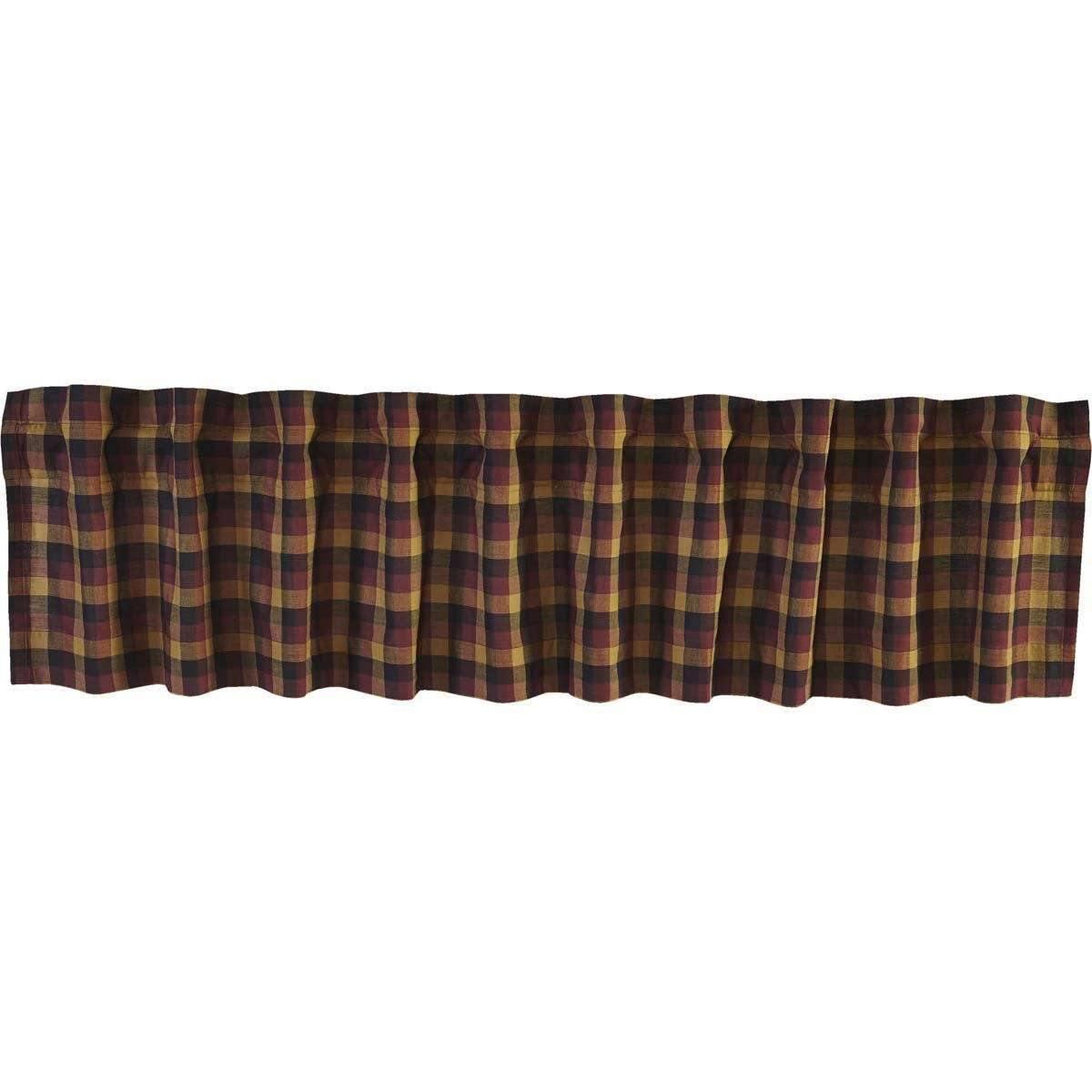 Heritage Farms Primitive Check Valance Curtain 16x90 - The Fox Decor